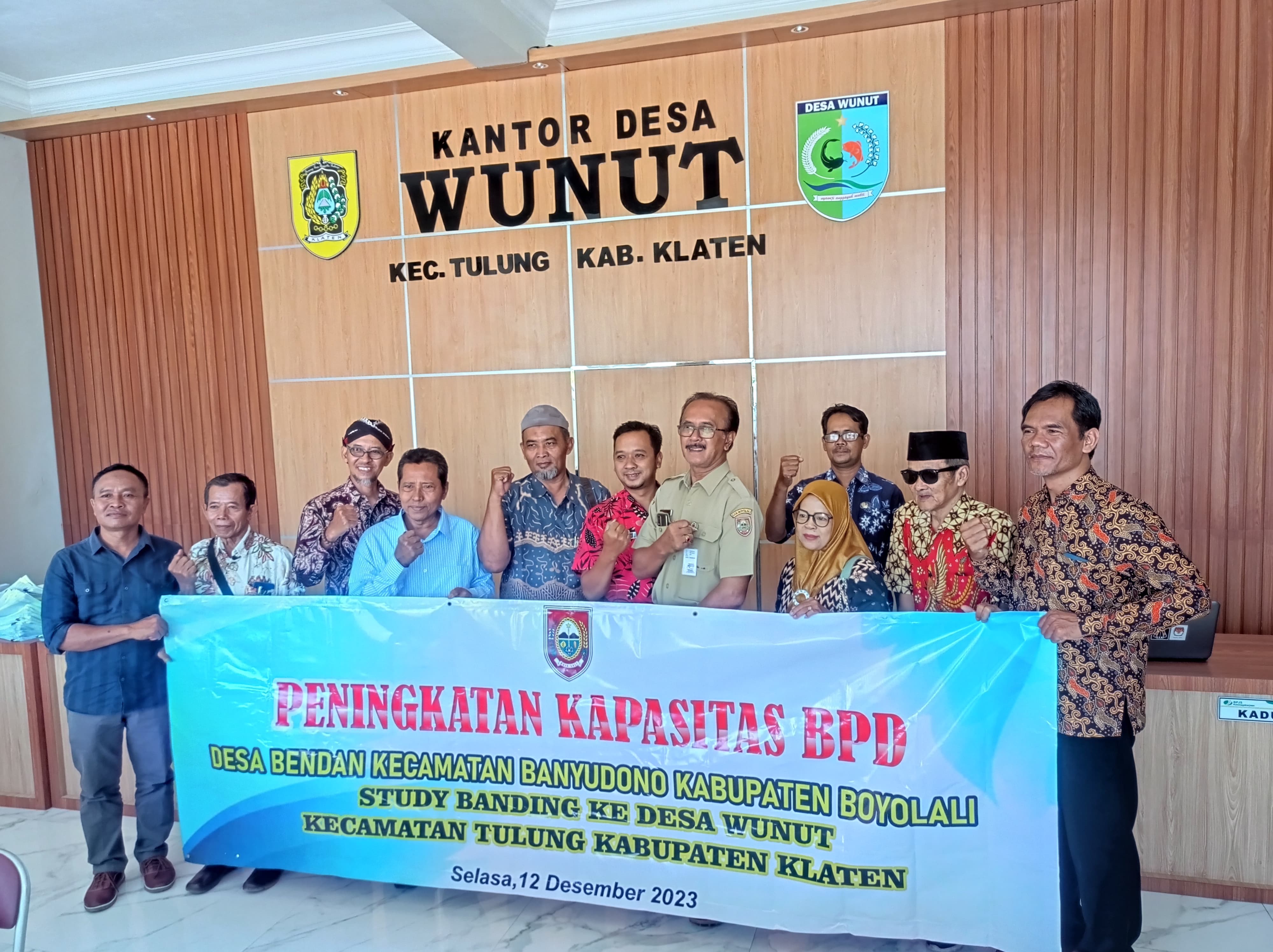 STUDY BANDING BPD DESA BENDAN KECAMATAN BANYUDONO KABUPATEN BOYOLALI KE DESA WUNUT DALAM UPAYA PENINGKATAN KAPASITAS BPD