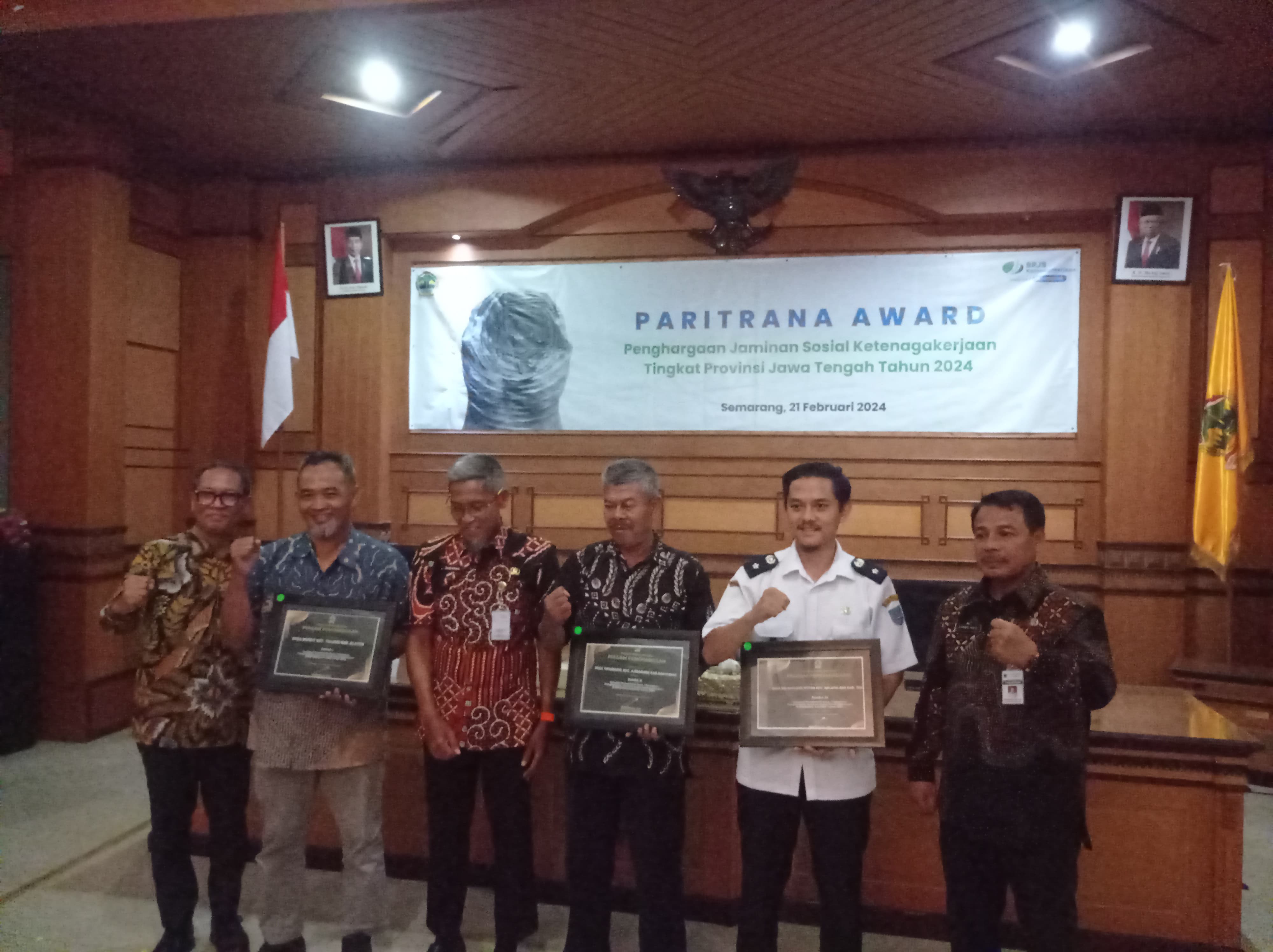 Pemerintah Desa Wunut sabet Juara 1  PARITRANA AWARD Tingkat jawa tengah tahun 2024