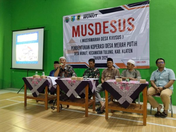 Musdesus Pembentukan Koperasi Merah Putih Desa Wunut, Wujud Kemandirian Ekonomi Masyarakat